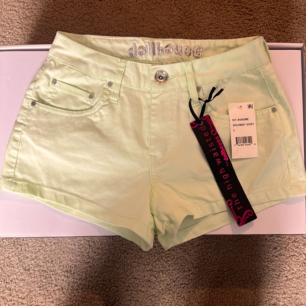 Dollhouse Mint Green High Waist Women’s Shorts